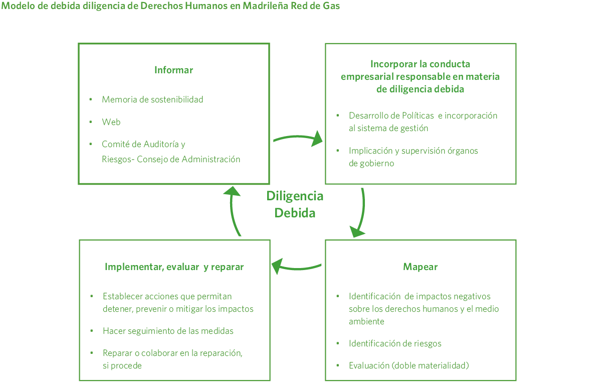 Modelo de debida diligencia de Derechos Humanos en Madrileña Red de Gas
