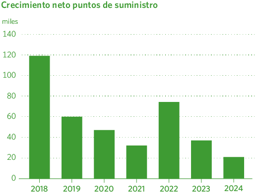 Crecimiento neto puntos de suministro