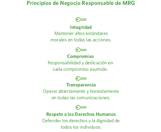 Principios de Negocio Responsable de MRG